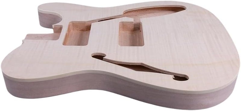 ModouString Store Mahogany guitar body with Flamed Maple Top, Unfinished Guitar Parts With F Hole Premium Blank Body for Custom Luthier Builds - Image 2